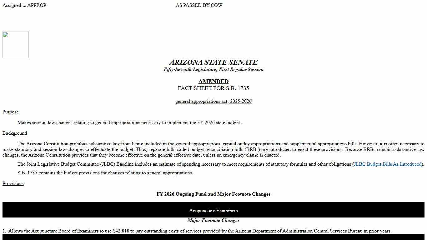 SB1735 - 571R - Senate Fact Sheet