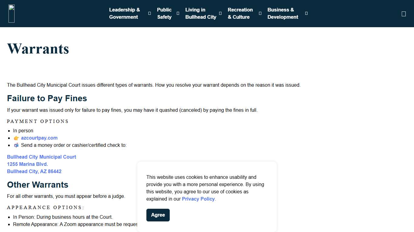 Warrants Bullhead City